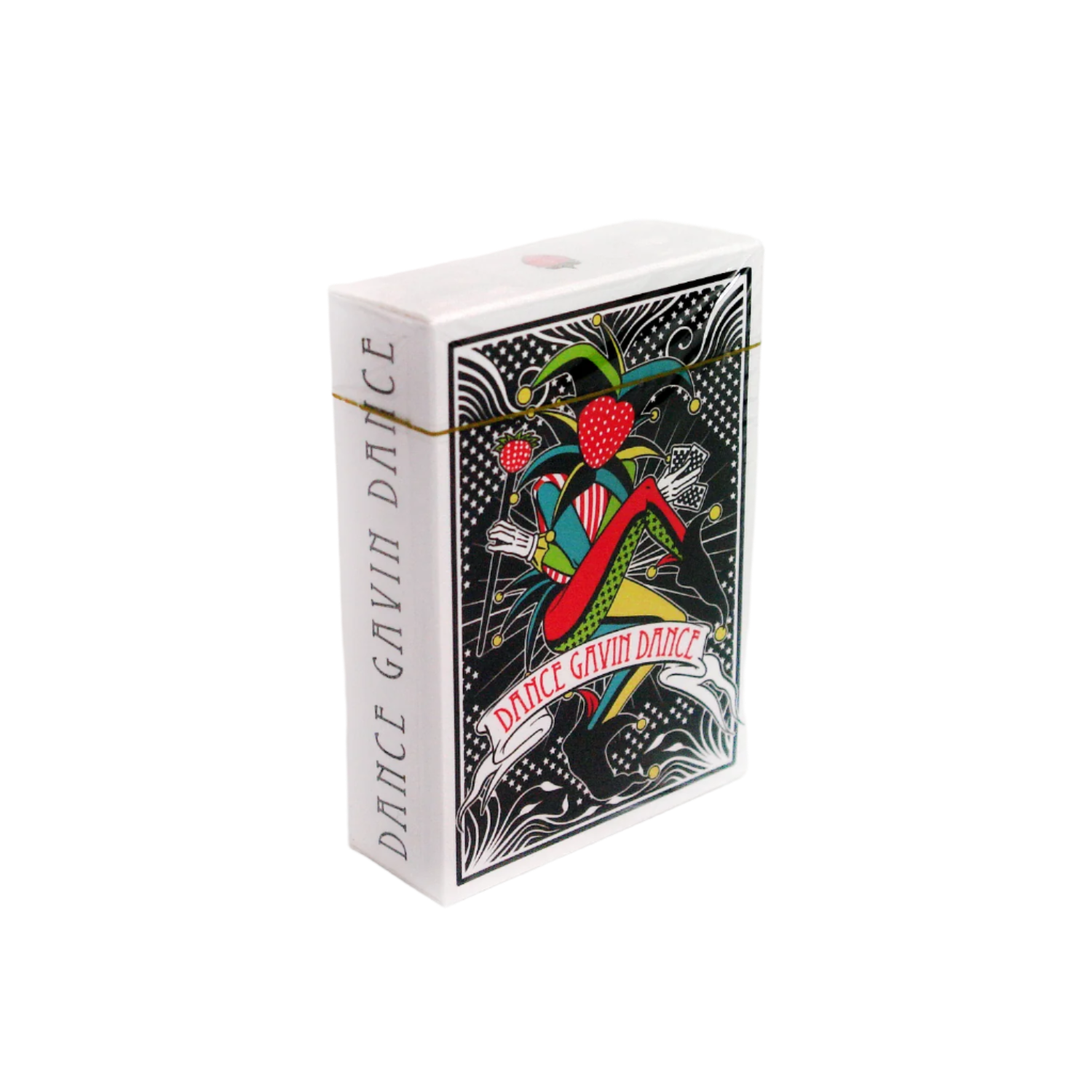 Playing card deck packaging with 'Dance Gavin Dance' design
