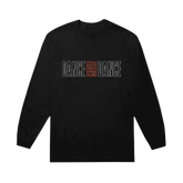 Black long-sleeve shirt with 'DANCE DANCE' text on a white background