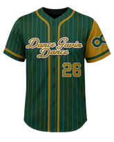 Green and gold baseball jersey with 'Dance Gavin Dance' and number 26 on a white background