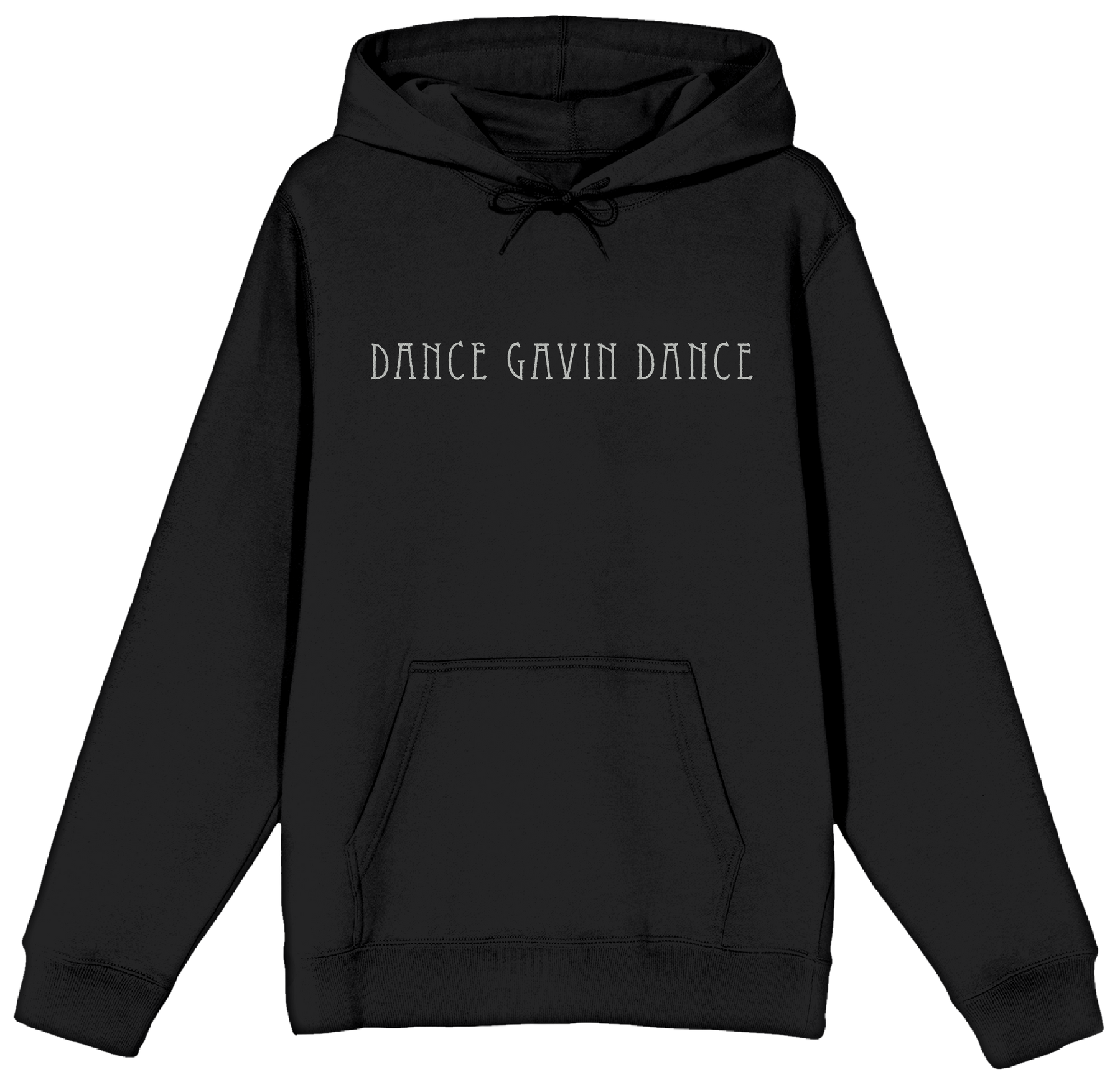 Black hoodie with 'DANCE GAVIN DANCE' text on a white background