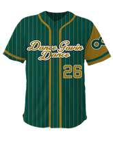 Green and gold baseball jersey with 'Dance Gavin Dance' and number '26'