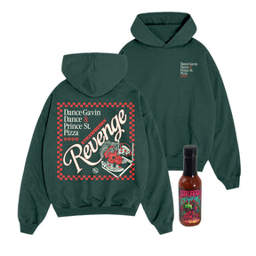 Strawberry Revenge - Forest Green Pullover + Hot Sauce