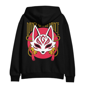 Black hoodie with a fox mask design and 'Dance Gavin Dance' text on the back.