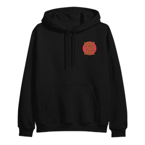 Black hoodie with a Dance Gavin Dance logo on the chest