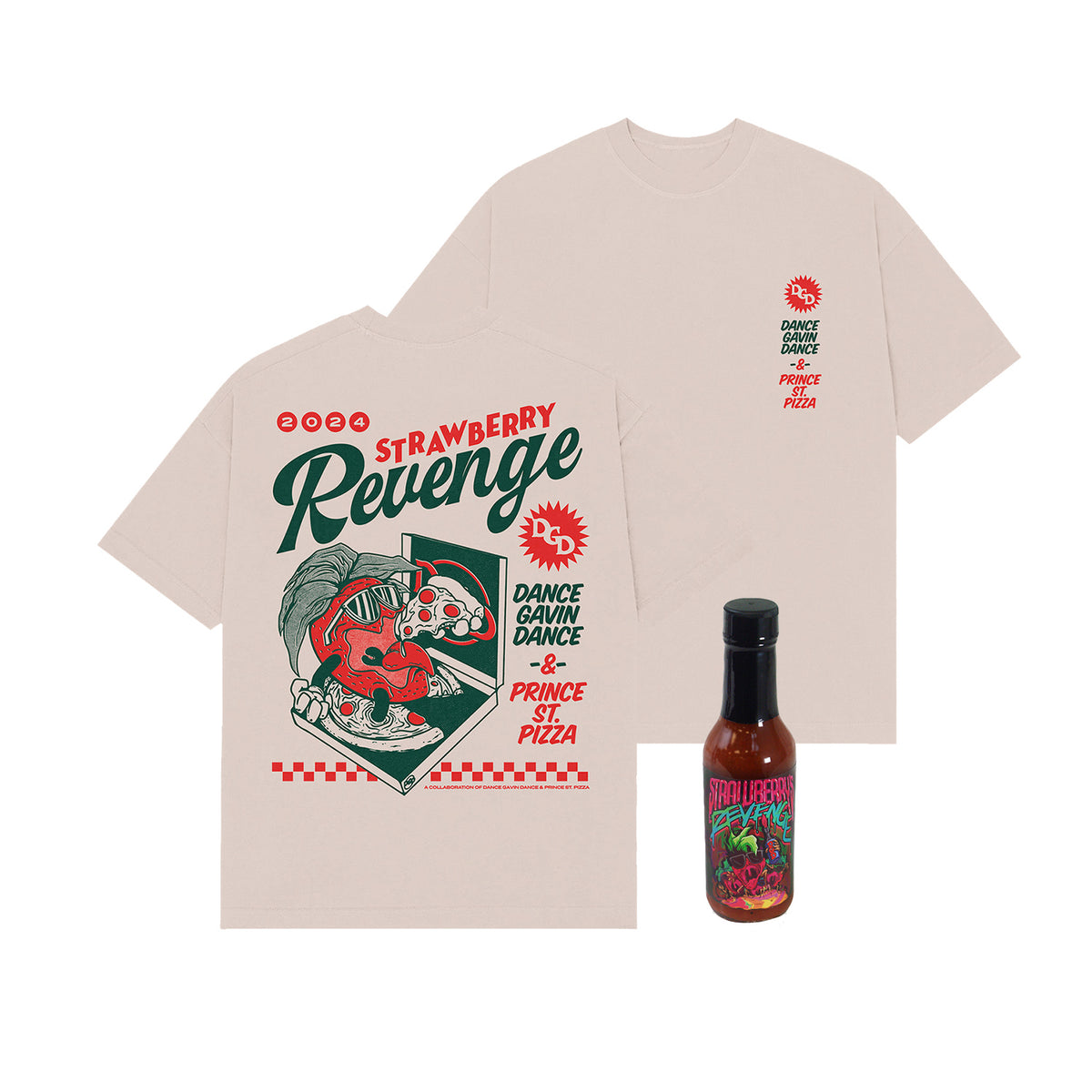 Strawberry Revenge - Sand T-Shirt + Hot Sauce