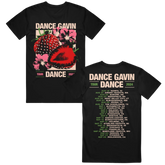 Black t-shirt with 'Dance Gavin Dance' graphic and 2024 tour dates. 