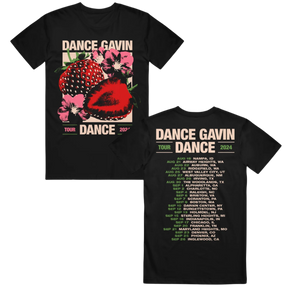 Black t-shirt with 'Dance Gavin Dance' graphic and 2024 tour dates. 