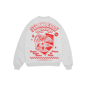 Strawberry Revenge - Grey Heather Crewneck back