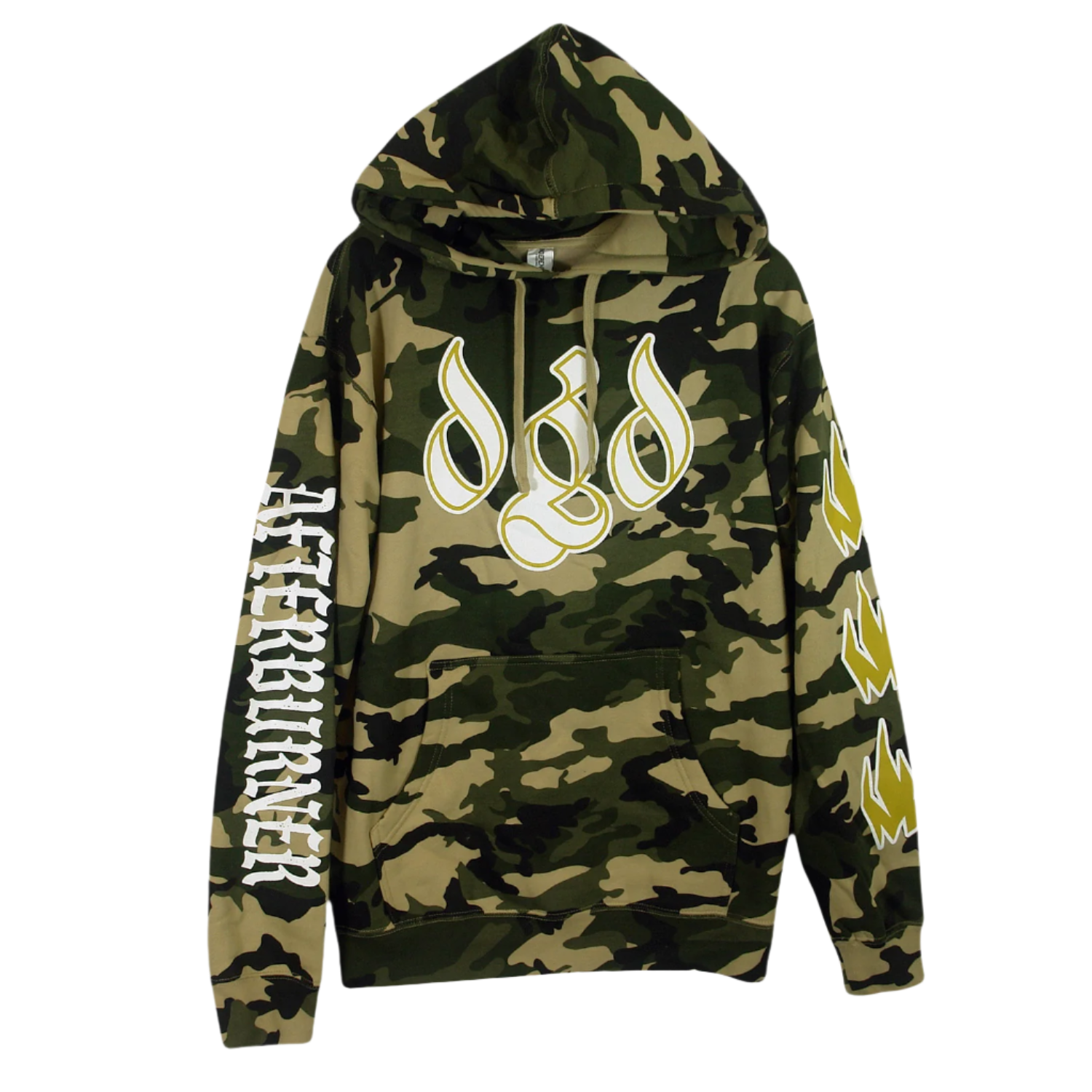 Camouflage hoodie with DGD branding in white