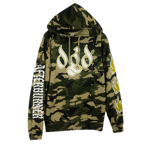 Camouflage hoodie with DGD branding in white