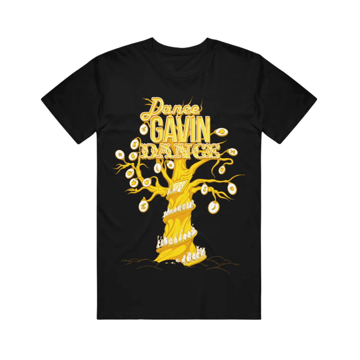 Black t-shirt with 'Dance Gavin Dance' graphic design 