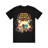 Black T-shirt with 'Dance Gavin Dance' text and colorful graphics on the front.